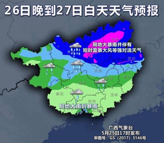 近期廣西各地的天氣情況(聽說要下雨了)