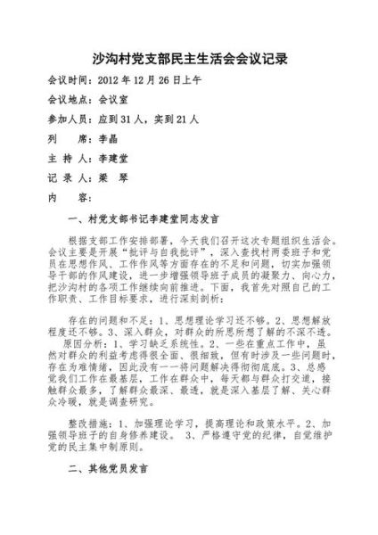 民主生活會會議記錄(民主生活會會議記錄給你答案)