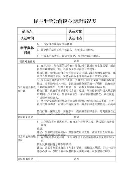 民主生活會(huì)記錄(到底談了些什么)